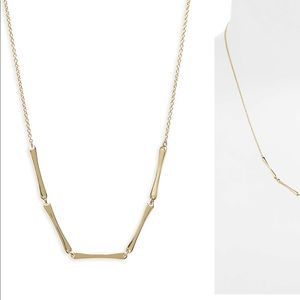 NWT bony levy yellow gold bar necklace